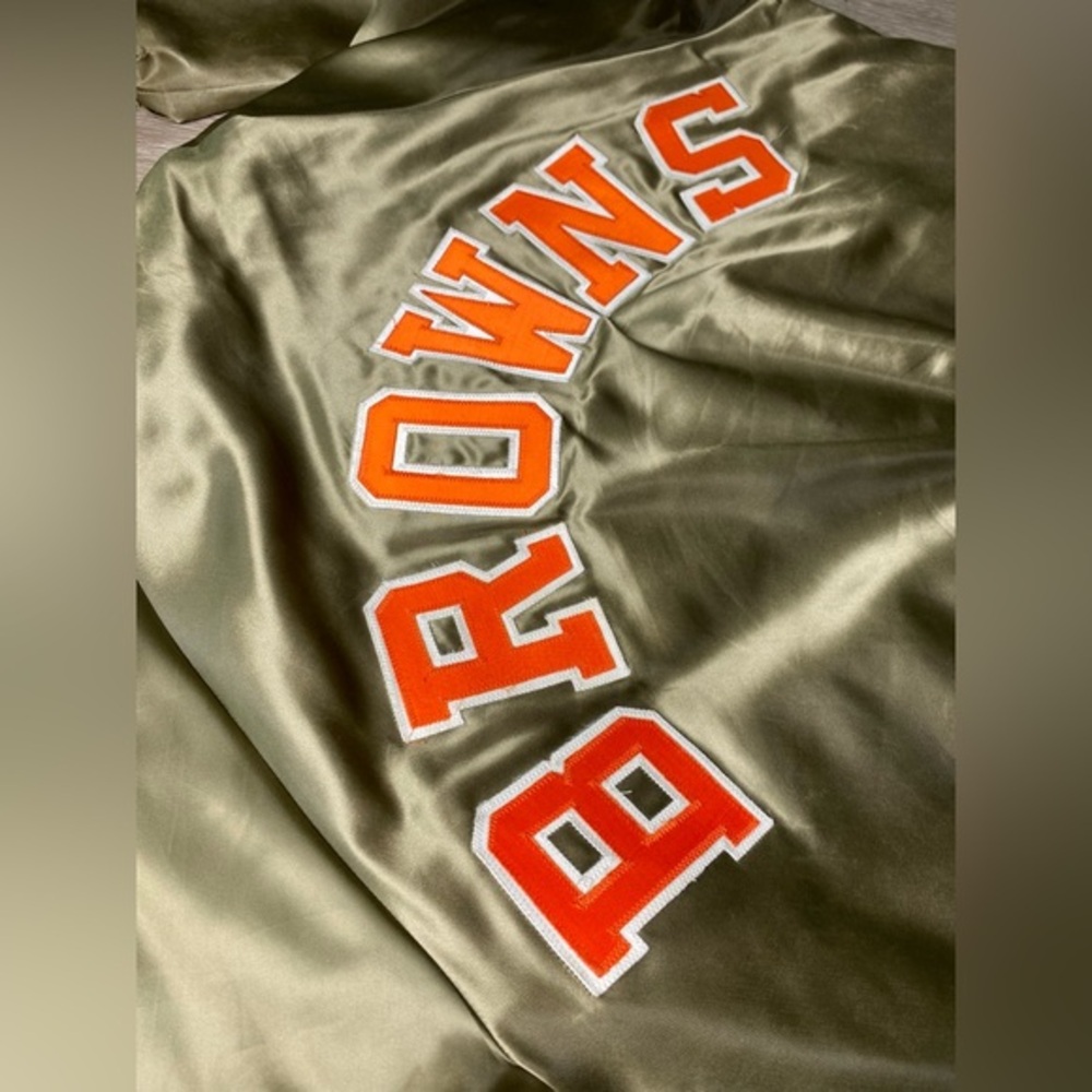 Vintage Chalk Line 90's Cleveland Browns NFL Football Satin Jacket Men's Size XL - Picture 10 of 11